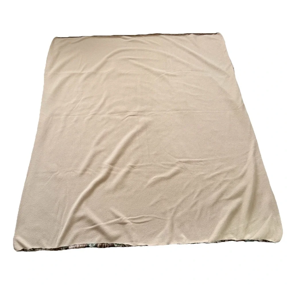 Reversible Bear Fleece Throw Blanket‎ Lodge Cabin 53x63